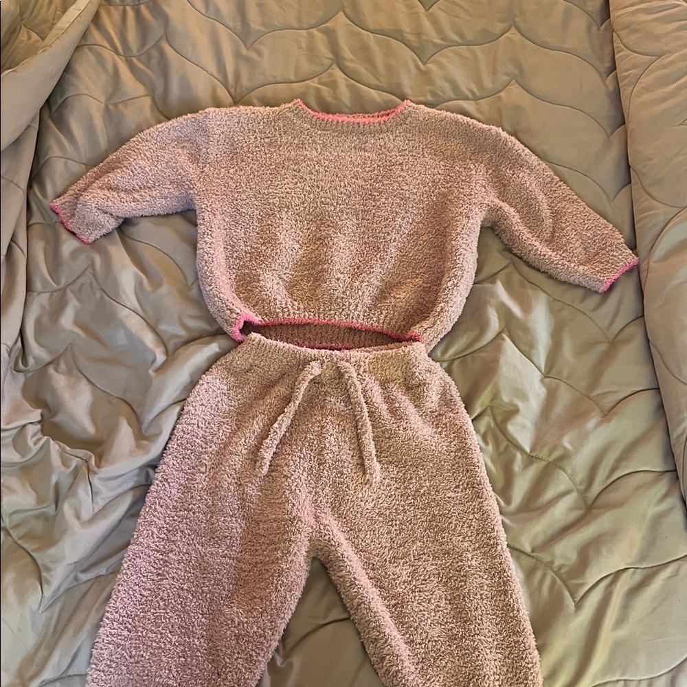 7am Boxy Sweatshirt and Lounge pants Pink Loungewear Set.